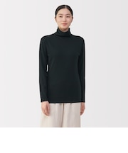 婦人 あったか綿 厚手 タートルネック長袖Tシャツ