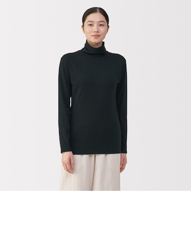 婦人 あったか綿 厚手 タートルネック長袖Tシャツ
