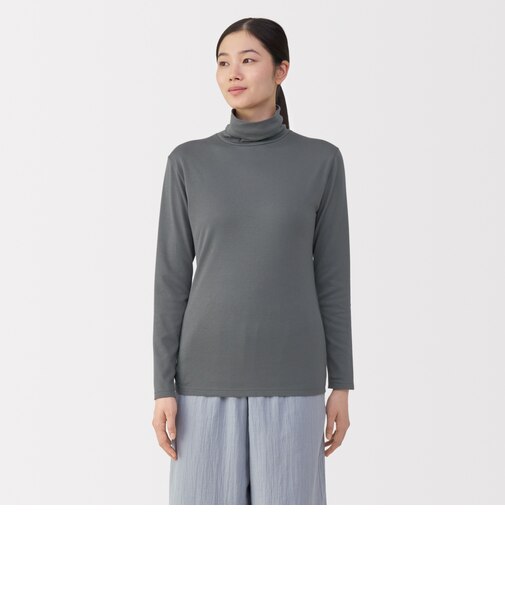 婦人　あったか綿　厚手　タートルネック長袖Ｔシャツ