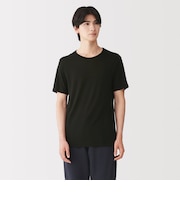 紳士 脇に縫い目のない なめらか クルーネック半袖Tシャツ