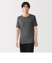 紳士 脇に縫い目のない なめらか クルーネック半袖Tシャツ