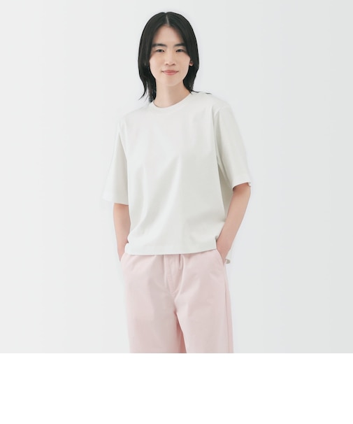婦人 涼感UVカットクルーネックワイド半袖Tシャツ