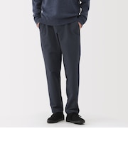 紳士　防風裏起毛ストレッチテーパードパンツ