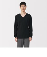 紳士 あったか綿 厚手 Vネック長袖Tシャツ