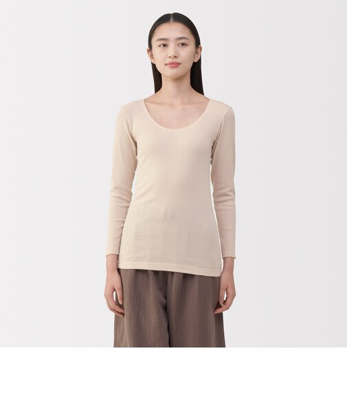 婦人　あったか綿　Ｕネック八分袖Ｔシャツ