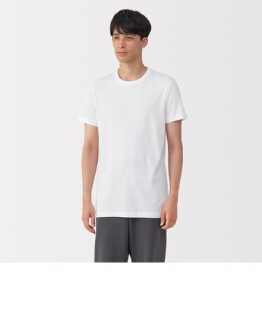 紳士　脇に縫い目のない　２枚組　クルーネック半袖Ｔシャツ