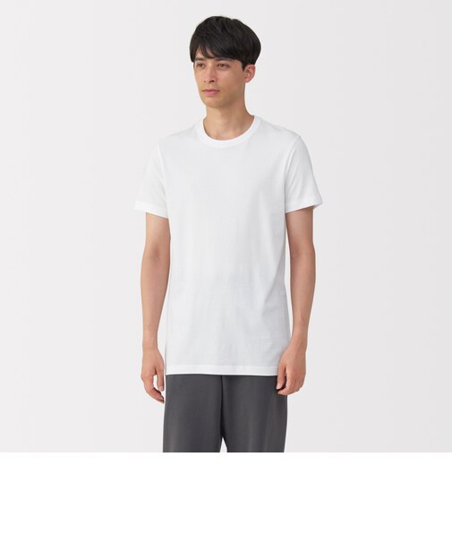 紳士　脇に縫い目のない　２枚組　クルーネック半袖Ｔシャツ