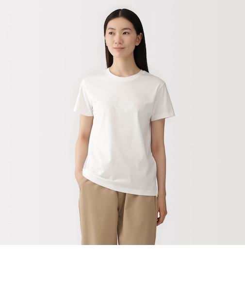 婦人 天竺編みクルーネック半袖Tシャツ