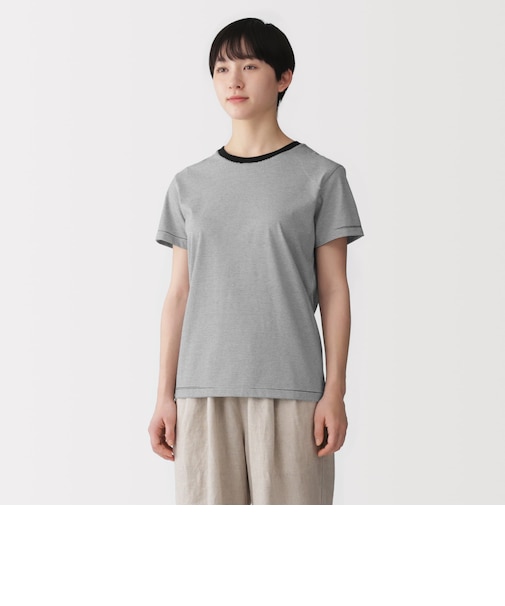 婦人 天竺編みクルーネック半袖Tシャツ