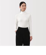 婦人 起毛フライス編みタートルネック長袖Tシャツ