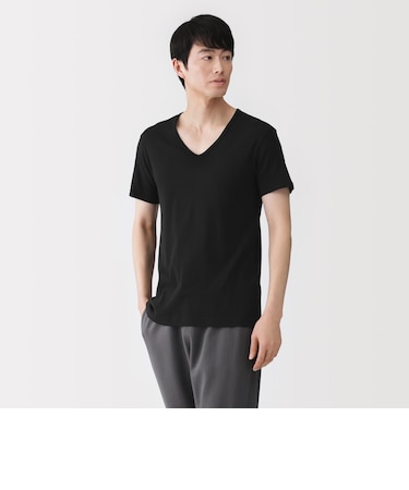 紳士　さらっと綿　Ｖネック半袖Ｔシャツ