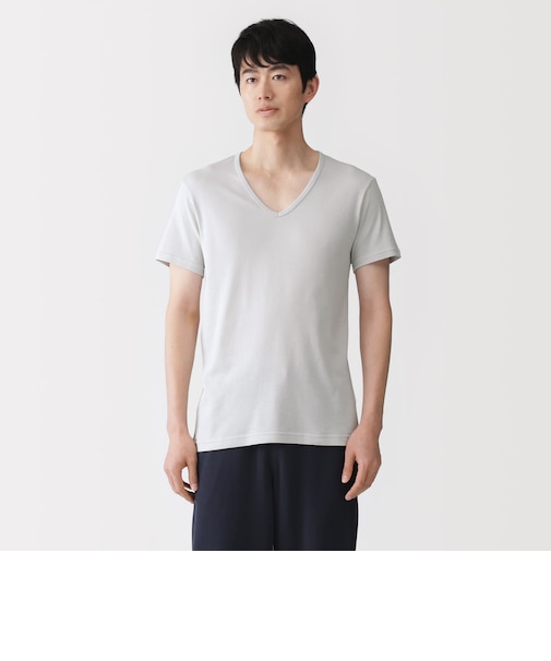 紳士　さらっと綿　Ｖネック半袖Ｔシャツ