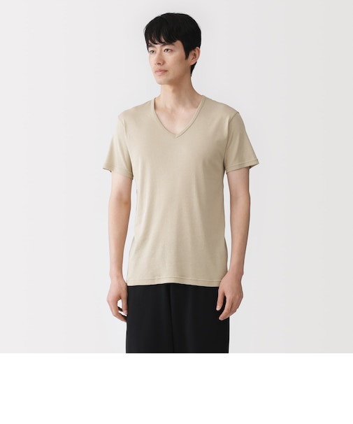 紳士　さらっと綿　Ｖネック半袖Ｔシャツ
