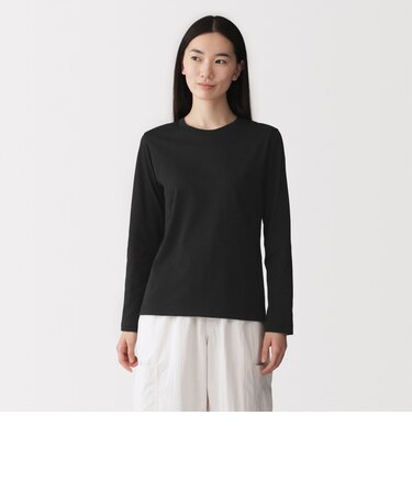 婦人　天竺編みクルーネック長袖Ｔシャツ