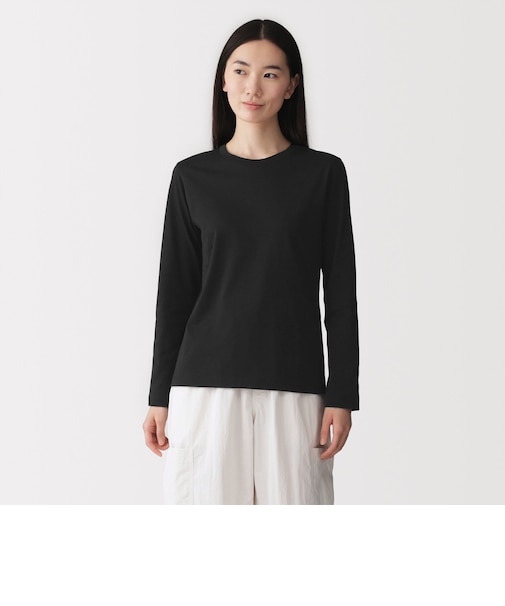 婦人　天竺編みクルーネック長袖Ｔシャツ