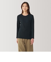 婦人 あったか綿 厚手 クルーネック長袖Tシャツ