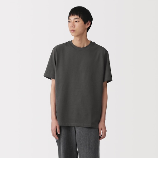 紳士 天竺編みクルーネック半袖Tシャツ(ボーダー)