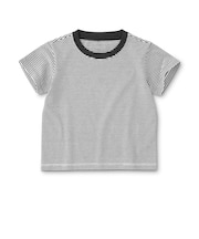 ベビー あたまするっと 綿天竺編みクルーネック半袖Tシャツ ボーダー