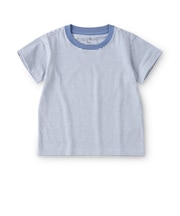 ベビー あたまするっと 綿天竺編みクルーネック半袖Tシャツ ボーダー