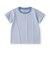ベビー　あたまするっと　綿天竺編みクルーネック半袖Ｔシャツ　ボーダー