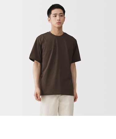 紳士 天竺編みクルーネック半袖Tシャツ