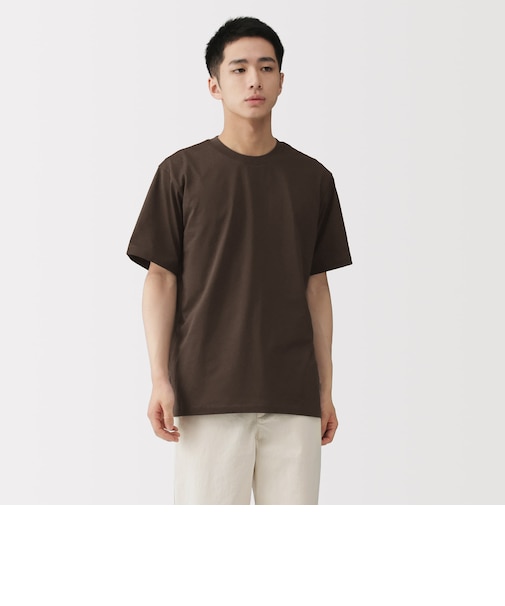 紳士 天竺編みクルーネック半袖Tシャツ