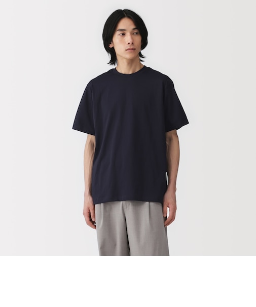 紳士 天竺編みクルーネック半袖Tシャツ