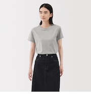婦人 天竺編みクルーネック半袖Tシャツ