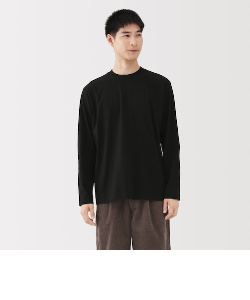 紳士 起毛クルーネック長袖Tシャツ