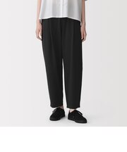 婦人 スムースポンチイージーテーパードパンツ