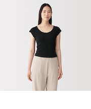婦人　フライス編みフレンチスリーブＴシャツ