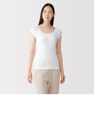 婦人　フライス編みフレンチスリーブＴシャツ