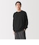 紳士　素材に還るワッフル編みクルーネック長袖Ｔシャツ