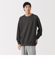 紳士　素材に還るワッフル編みクルーネック長袖Ｔシャツ