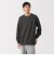 紳士　素材に還るワッフル編みクルーネック長袖Ｔシャツ