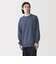 紳士　素材に還るワッフル編みクルーネック長袖Ｔシャツ