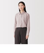婦人　洗いざらし　ブロードレギュラーカラー長袖シャツ