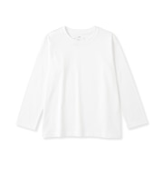 キッズ　綿天竺編みクルーネック長袖Ｔシャツ　無地