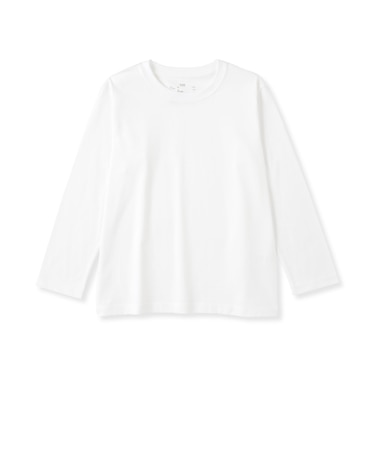 キッズ　綿天竺編みクルーネック長袖Ｔシャツ　無地