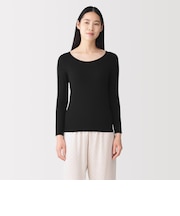 婦人 着るスキンケア Uネック長袖Tシャツ