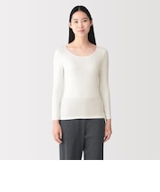 婦人 着るスキンケア Uネック長袖Tシャツ