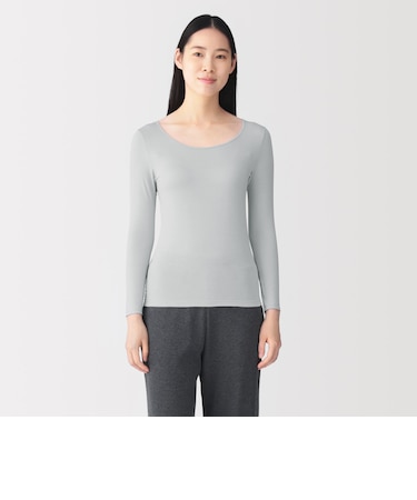 婦人　着るスキンケア　Ｕネック長袖Ｔシャツ