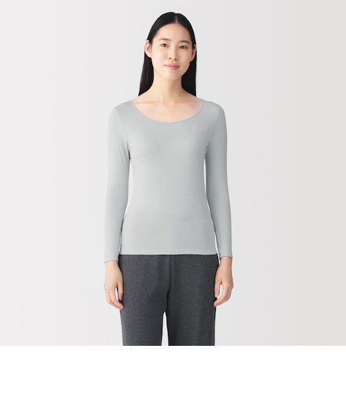 婦人　着るスキンケア　Ｕネック長袖Ｔシャツ