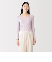 婦人 着るスキンケア Uネック長袖Tシャツ