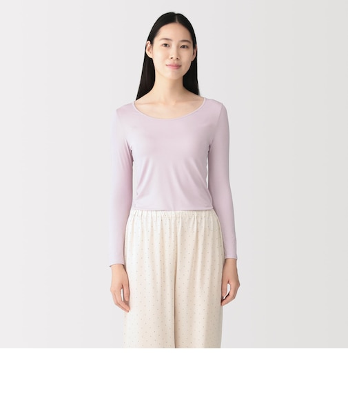 婦人　着るスキンケア　Ｕネック長袖Ｔシャツ
