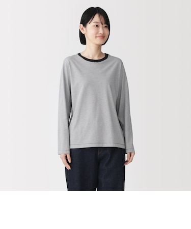 婦人　天竺編みクルーネック長袖Ｔシャツ