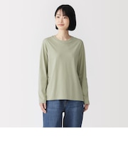 婦人　天竺編みクルーネック長袖Ｔシャツ