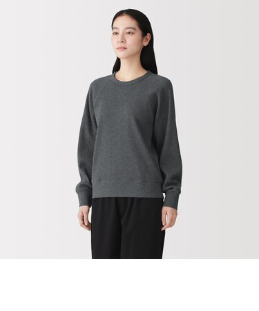 婦人　ワッフル編みクルーネック長袖Ｔシャツ