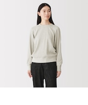 婦人　ワッフル編みクルーネック長袖Ｔシャツ