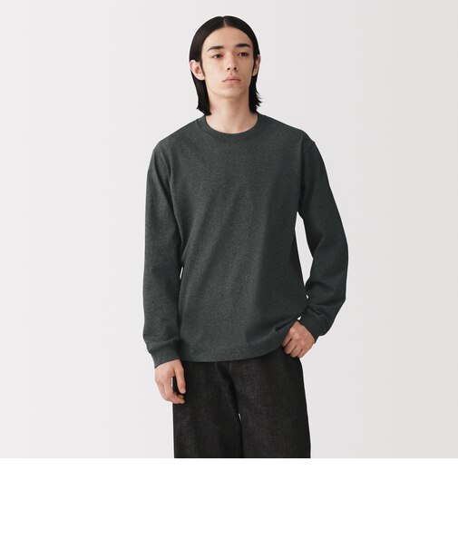 紳士　洗いざらし太番手クルーネック長袖Ｔシャツ